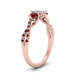 Load image into Gallery viewer, trellis-twisted-3-stone-emerald-cut-diamond-ring-with-ruby-in-rose-gold-FD123699EMRGRUDRANGLE2-NL-RG?v=1756181645
