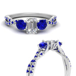 Load image into Gallery viewer, trellis-twisted-3-stone-emerald-cut-diamond-ring-with-sapphire-in-white-gold-FD123699EMRGSABLANGLE3-NL-WG?v=1756181638
