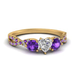 Load image into Gallery viewer, trellis-twisted-3-stone-heart-shaped-diamond-ring-violet-topaz-in-yellow-gold-FD123699HTRGVITO-NL-YG?v=1756181662
