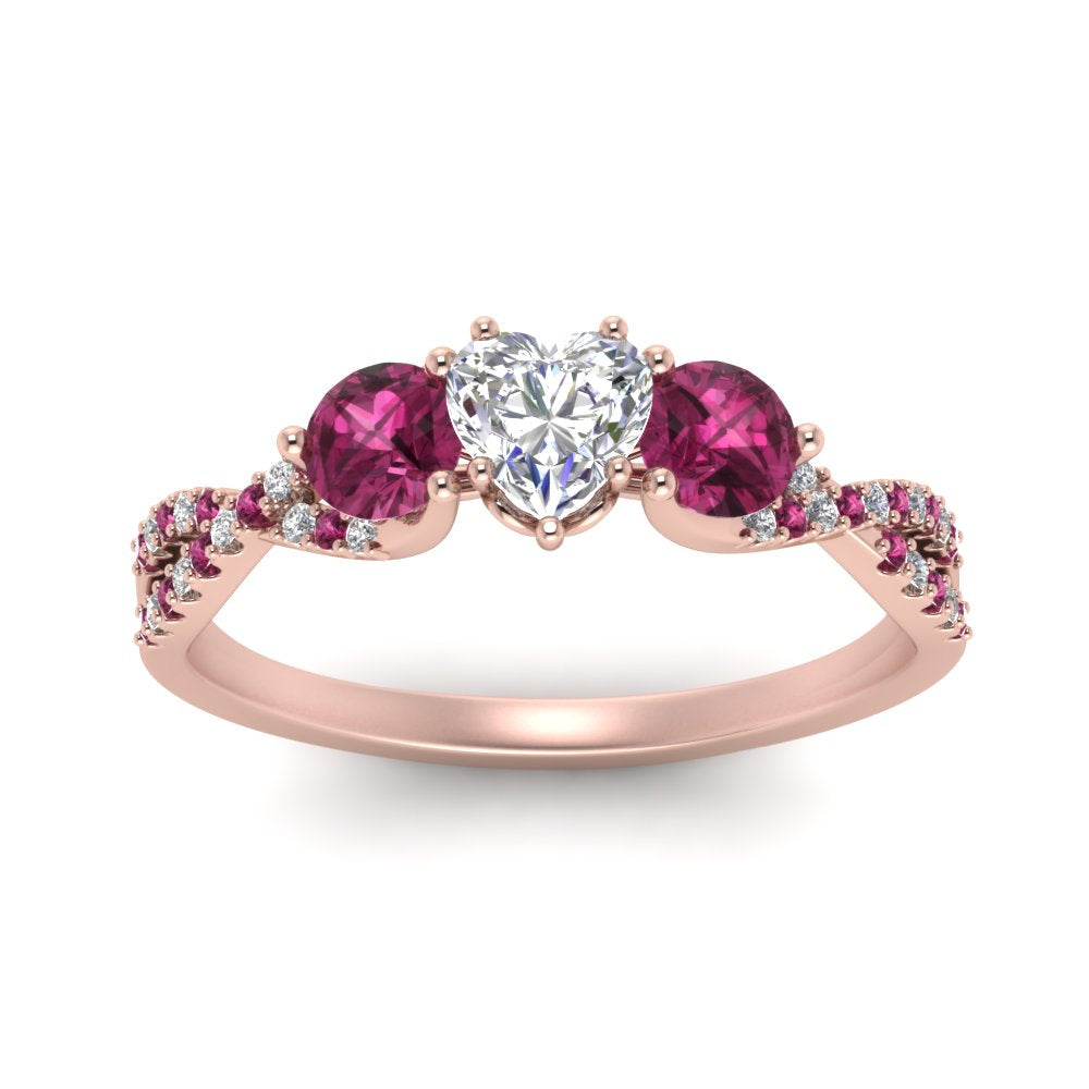 trellis-twisted-3-stone-heart-shaped-diamond-ring-with-pink-sapphire-in-rose-gold-FD123699HTRGSADRPIANGLE5-NL-RG?v=1756181661