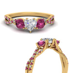 Load image into Gallery viewer, trellis-twisted-3-stone-heart-shaped-diamond-ring-with-pink-sapphire-in-yellow-gold-FD123699HTRGSADRPIANGLE3-NL-YG?v=1756181662
