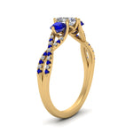 Load image into Gallery viewer, trellis-twisted-3-stone-heart-shaped-diamond-ring-with-sapphire-in-yellow-gold-FD123699HTRGSABLANGLE2-NL-YG?v=1756181661
