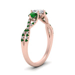 Load image into Gallery viewer, trellis-twisted-3-stone-pear-shaped-diamond-ring-with-emerald-in-rose-gold-FD123699PERGEMGRANGLE2-NL-RG?v=1756181726
