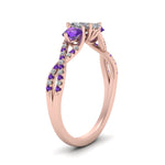 Load image into Gallery viewer, trellis-twisted-3-stone-radiant-cut-diamond-ring-violet-topaz-in-rose-gold-FD123699RARGVITOANGLE2-NL-RG_026ce9a6-159e-4aa2-96e7-66dc3ab331fb?v=1756181918
