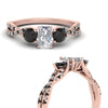 Load image into Gallery viewer, trellis-twisted-3-stone-radiant-cut-diamond-ring-with-black-diamond-in-rose-gold-FD123699RARGBLACKANGLE3-NL-RG?v=1756181767