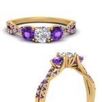 Load image into Gallery viewer, trellis-twisted-3-stone-round-cut-diamond-ring-violet-topaz-in-yellow-gold-FD123699RORGVITOANGLE3-NL-YG_1e567036-cde5-4e0a-9ca9-8cb8d5e0c3b1?v=1756181932
