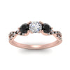 Load image into Gallery viewer, trellis-twisted-3-stone-round-cut-diamond-ring-with-black-diamond-in-rose-gold-FD123699RORGBLACKANGLE5-NL-RG?v=1756181788