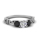 Load image into Gallery viewer, trellis-twisted-3-stone-round-cut-diamond-ring-with-black-diamond-in-white-gold-FD123699RORGBLACK-NL-WG?v=1756181788
