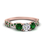Load image into Gallery viewer, trellis-twisted-3-stone-round-cut-diamond-ring-with-emerald-in-rose-gold-FD123699RORGEMGR-NL-RG?v=1756181788
