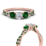 Load image into Gallery viewer, trellis-twisted-3-stone-round-cut-diamond-ring-with-emerald-in-rose-gold-FD123699RORGEMGRANGLE3-NL-RG_4615889b-0848-433f-9b29-8d08775cb7cd?v=1756181932
