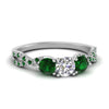 Load image into Gallery viewer, trellis-twisted-3-stone-round-cut-diamond-ring-with-emerald-in-white-gold-FD123699RORGEMGR-NL-WG?v=1756181788