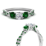 Load image into Gallery viewer, trellis-twisted-3-stone-round-cut-diamond-ring-with-emerald-in-white-gold-FD123699RORGEMGRANGLE3-NL-WG?v=1756181788
