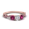 Load image into Gallery viewer, trellis-twisted-3-stone-round-cut-diamond-ring-with-pink-sapphire-in-rose-gold-FD123699RORGSADRPI-NL-RG?v=1756181788