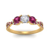 Load image into Gallery viewer, trellis-twisted-3-stone-round-cut-diamond-ring-with-pink-sapphire-in-yellow-gold-FD123699RORGSADRPIANGLE5-NL-YG?v=1756181788