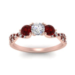 Load image into Gallery viewer, trellis-twisted-3-stone-round-cut-diamond-ring-with-ruby-in-rose-gold-FD123699RORGRUDRANGLE5-NL-RG?v=1756181789
