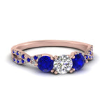 Load image into Gallery viewer, trellis-twisted-3-stone-round-cut-diamond-ring-with-sapphire-in-rose-gold-FD123699RORGSABL-NL-RG?v=1756181788
