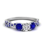 Load image into Gallery viewer, trellis-twisted-3-stone-round-cut-diamond-ring-with-sapphire-in-white-gold-FD123699RORGSABL-NL-WG?v=1756181787
