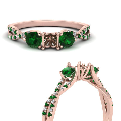 trellis-twisted-3-stone-semi-mount-diamond-ring-with-emerald-in-rose-gold-FD123699SMRGEMGRANGLE3-NL-RG?v=1756181945