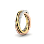 Load image into Gallery viewer, Tri Color Interlocking Eternity Bands
