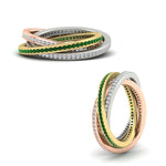 Load image into Gallery viewer, Tri Color Interlocking Eternity Bands
