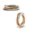 Load image into Gallery viewer, Tri Color Interlocking Eternity Bands