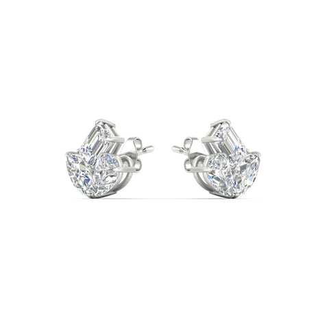 Trilogy Cluster Diamond Stud Earrings