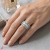Load image into Gallery viewer, trio-brilliant-cut-round-emerald-baguette-diamond-ring-FDEWB8331-WG