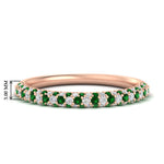 Load image into Gallery viewer, trio-diamond-wedding-band-with-emerald-in-rose-gold-FD9124BGEMGR-NL-RG
