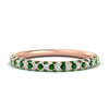 Load image into Gallery viewer, trio-diamond-wedding-band-with-emerald-in-rose-gold-FD9124BGEMGR-NL-RG