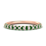 Load image into Gallery viewer, trio-diamond-wedding-band-with-emerald-in-rose-gold-FD9124BGEMGR-NL-RG
