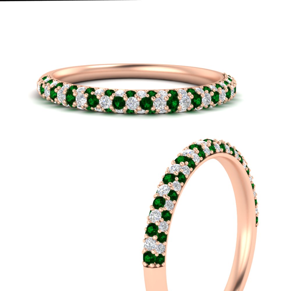 trio-diamond-wedding-band-with-emerald-in-rose-gold-FD9124BGEMGR-NL-RG