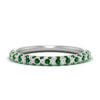 Load image into Gallery viewer, trio-diamond-wedding-band-with-emerald-in-white-gold-FD9124BGEMGR-NL-WG