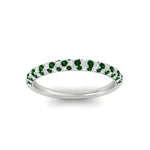 Load image into Gallery viewer, trio-diamond-wedding-band-with-emerald-in-white-gold-FD9124BGEMGR-NL-WG

