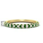 Load image into Gallery viewer, trio-diamond-wedding-band-with-emerald-in-yellow-gold-FD9124BGEMGR-NL-YG
