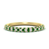 Load image into Gallery viewer, trio-diamond-wedding-band-with-emerald-in-yellow-gold-FD9124BGEMGR-NL-YG