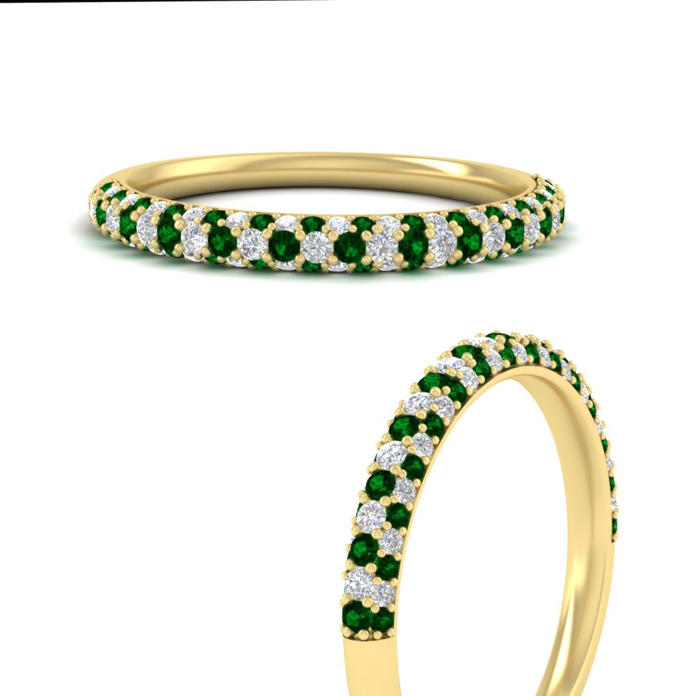 trio-diamond-wedding-band-with-emerald-in-yellow-gold-FD9124BGEMGR-NL-YG
