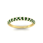 Load image into Gallery viewer, trio-diamond-wedding-band-with-emerald-in-yellow-gold-FD9124BGEMGR-NL-YG
