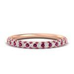 Load image into Gallery viewer, trio-diamond-wedding-band-with-pink-sapphire-in-rose-gold-FD9124BGSADRPI-NL-RG
