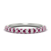 Load image into Gallery viewer, trio-diamond-wedding-band-with-pink-sapphire-in-white-gold-FD9124BGSADRPI-NL-WG