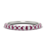 Load image into Gallery viewer, trio-diamond-wedding-band-with-pink-sapphire-in-white-gold-FD9124BGSADRPI-NL-WG
