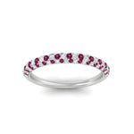 Load image into Gallery viewer, trio-diamond-wedding-band-with-pink-sapphire-in-white-gold-FD9124BGSADRPI-NL-WG
