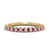 Load image into Gallery viewer, trio-diamond-wedding-band-with-pink-sapphire-in-yellow-gold-FD9124BGSADRPI-NL-YG
