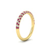 Load image into Gallery viewer, trio-diamond-wedding-band-with-pink-sapphire-in-yellow-gold-FD9124BGSADRPI-NL-YG