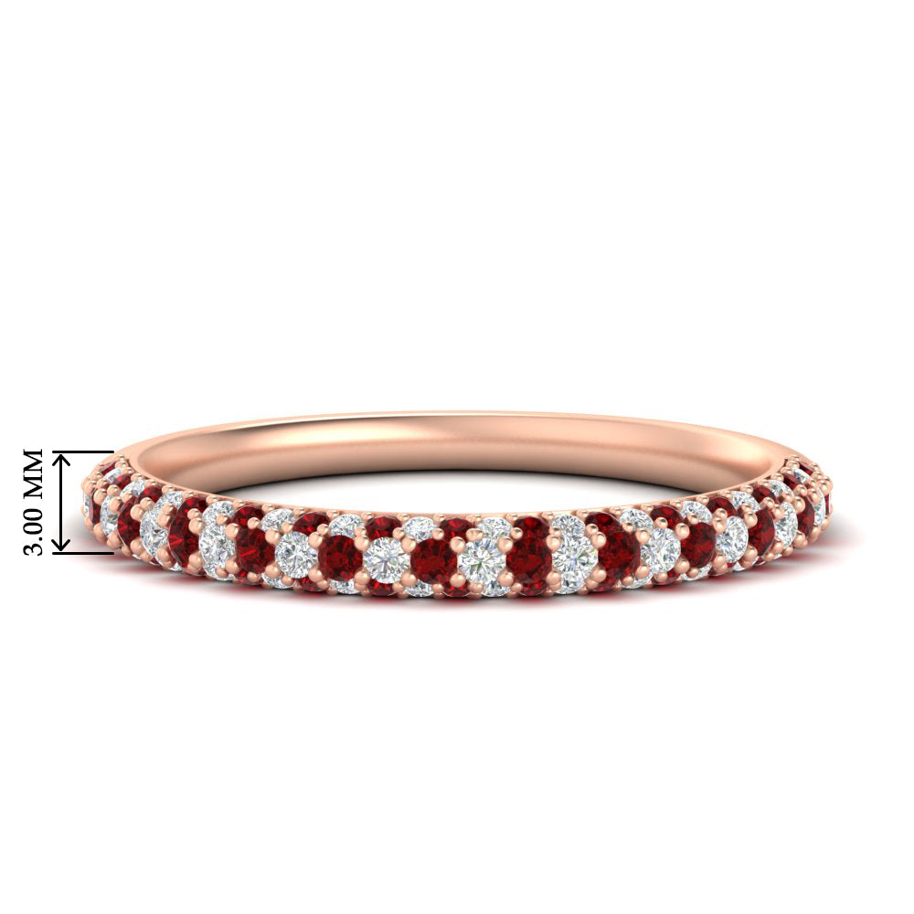 trio-diamond-wedding-band-with-ruby-in-rose-gold-FD9124BGRUDR-NL-RG