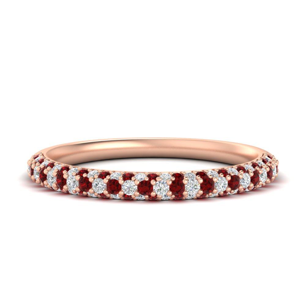 trio-diamond-wedding-band-with-ruby-in-rose-gold-FD9124BGRUDR-NL-RG