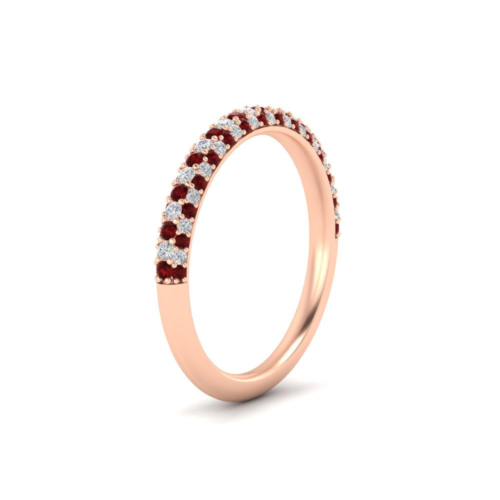 trio-diamond-wedding-band-with-ruby-in-rose-gold-FD9124BGRUDR-NL-RG