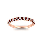 Load image into Gallery viewer, trio-diamond-wedding-band-with-ruby-in-rose-gold-FD9124BGRUDR-NL-RG
