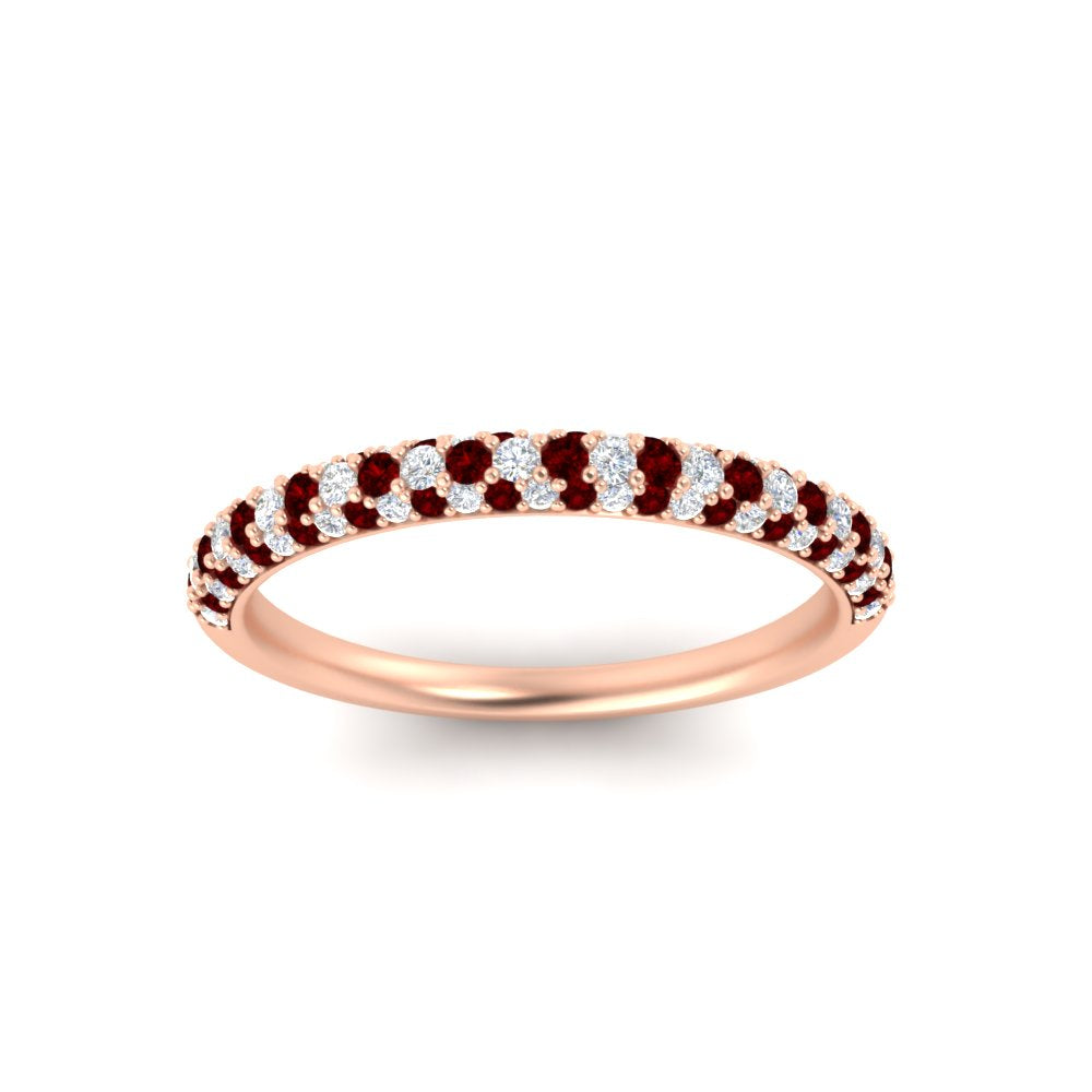 trio-diamond-wedding-band-with-ruby-in-rose-gold-FD9124BGRUDR-NL-RG