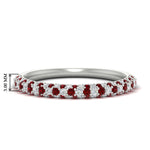 Load image into Gallery viewer, trio-diamond-wedding-band-with-ruby-in-white-gold-FD9124BGRUDR-NL-WG

