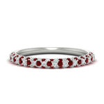Load image into Gallery viewer, trio-diamond-wedding-band-with-ruby-in-white-gold-FD9124BGRUDR-NL-WG
